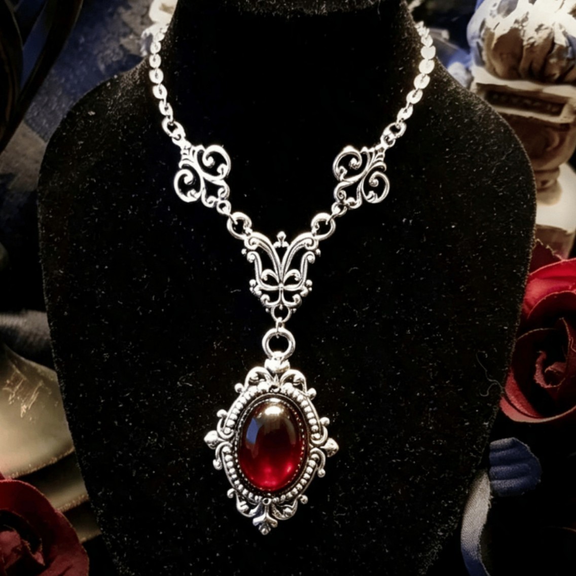 Women'S Victorian Accessories - Ожерелье-камея с изображением вампира, кровавая камея,