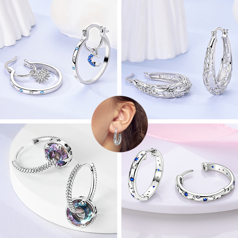 Women'S Accessories Jewelry Sale - Горячая распродажа: Серьги-кольца из стерлингового серебра