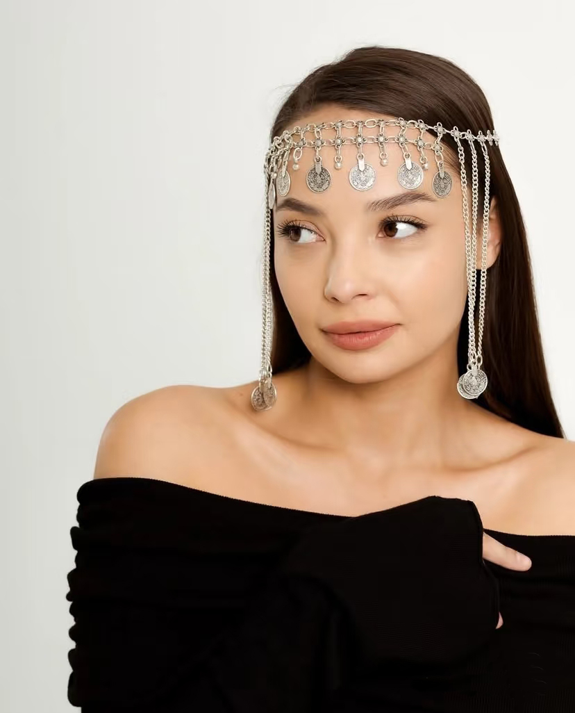 Women Accessories India - Ретро серебристая цепочка из сплава, головной