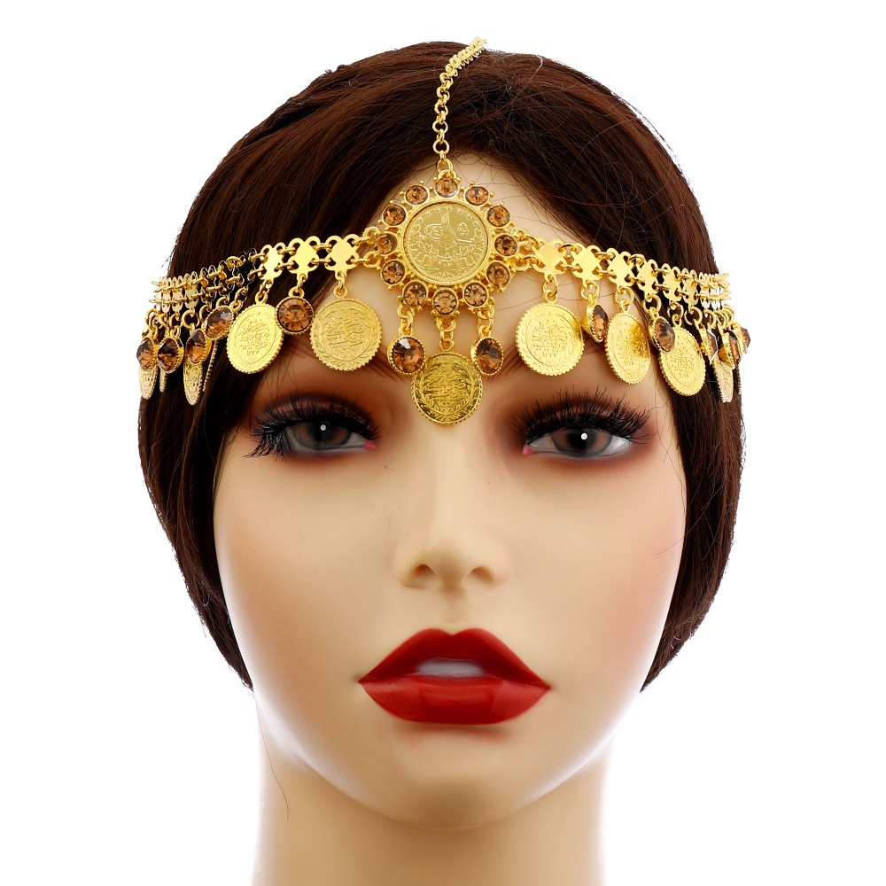 Women Accessories India - Восточная цепочка на голову со стразами
